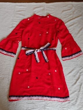 Boden Armelle Dress Polka Dot Bell Sleeve